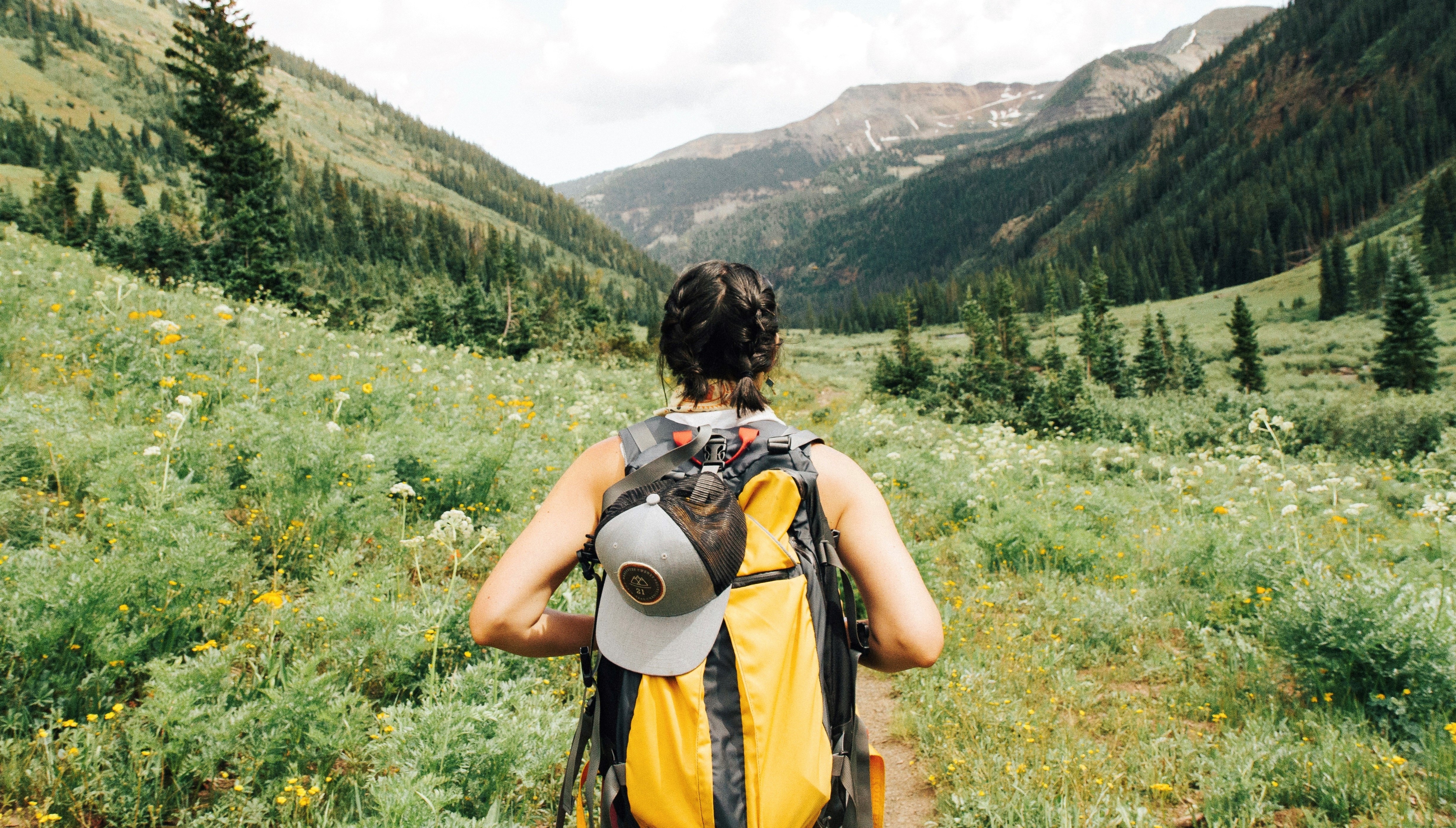 woman on a hike