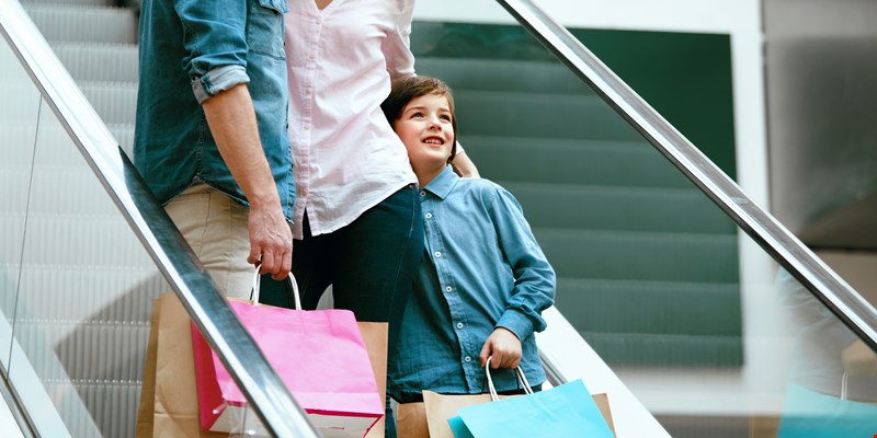 family at department store