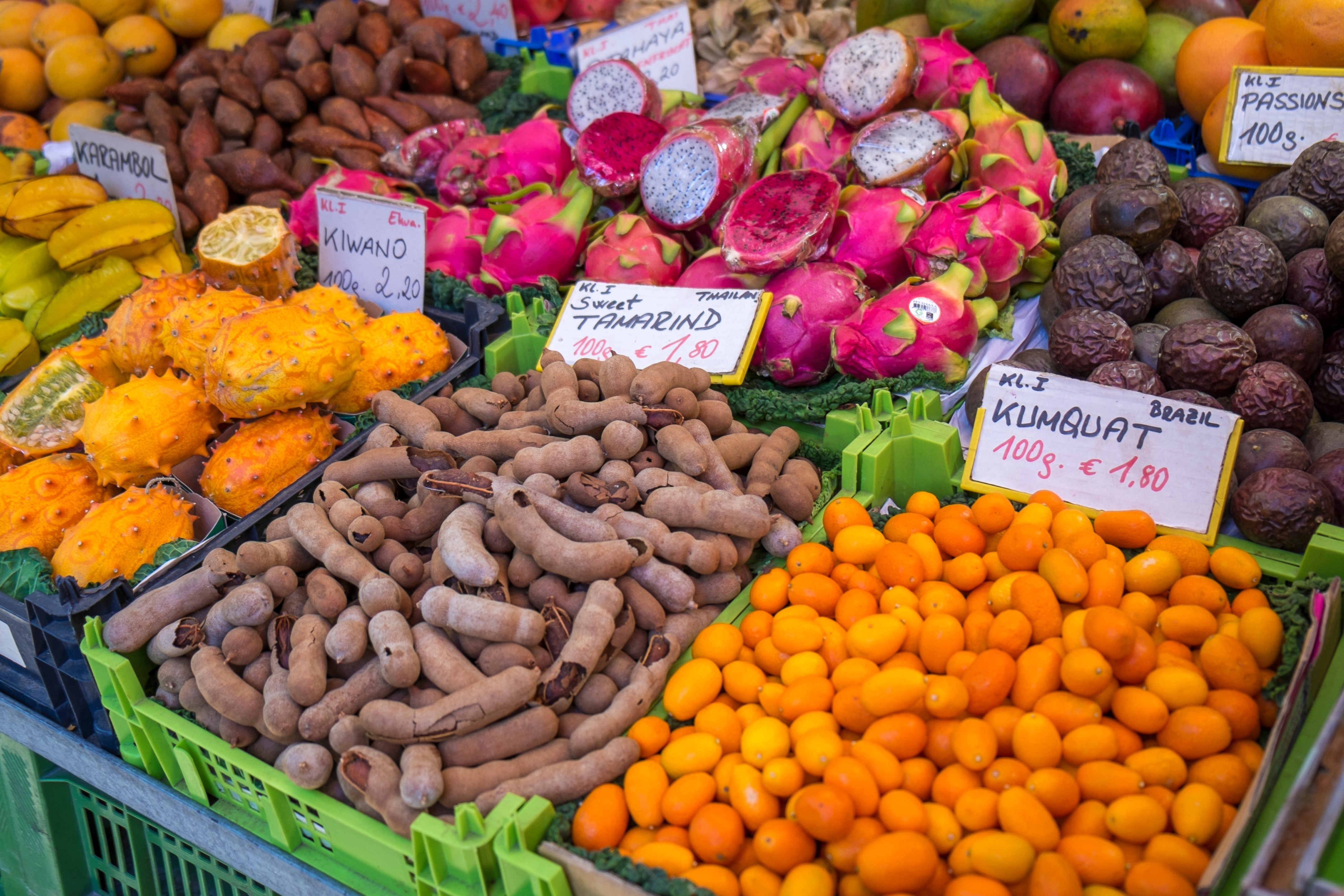 Exotic fruit at Naschmarkt in Vienna