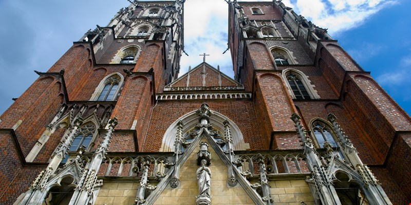 Wroclaw Poland View to the Cathedral of St. John Baptist in Wroclaw. Island Tumski.