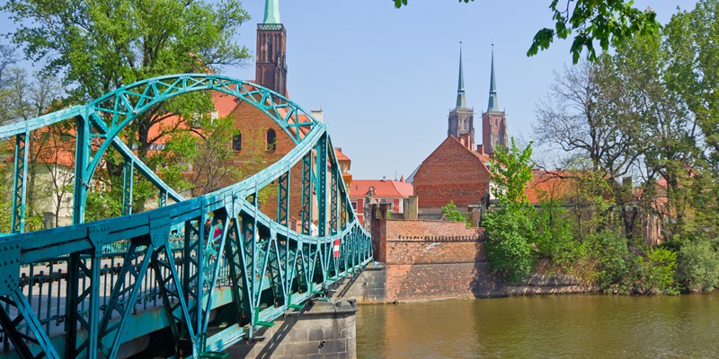 old town of Wroclaw - bridge to island Tumski, Poland