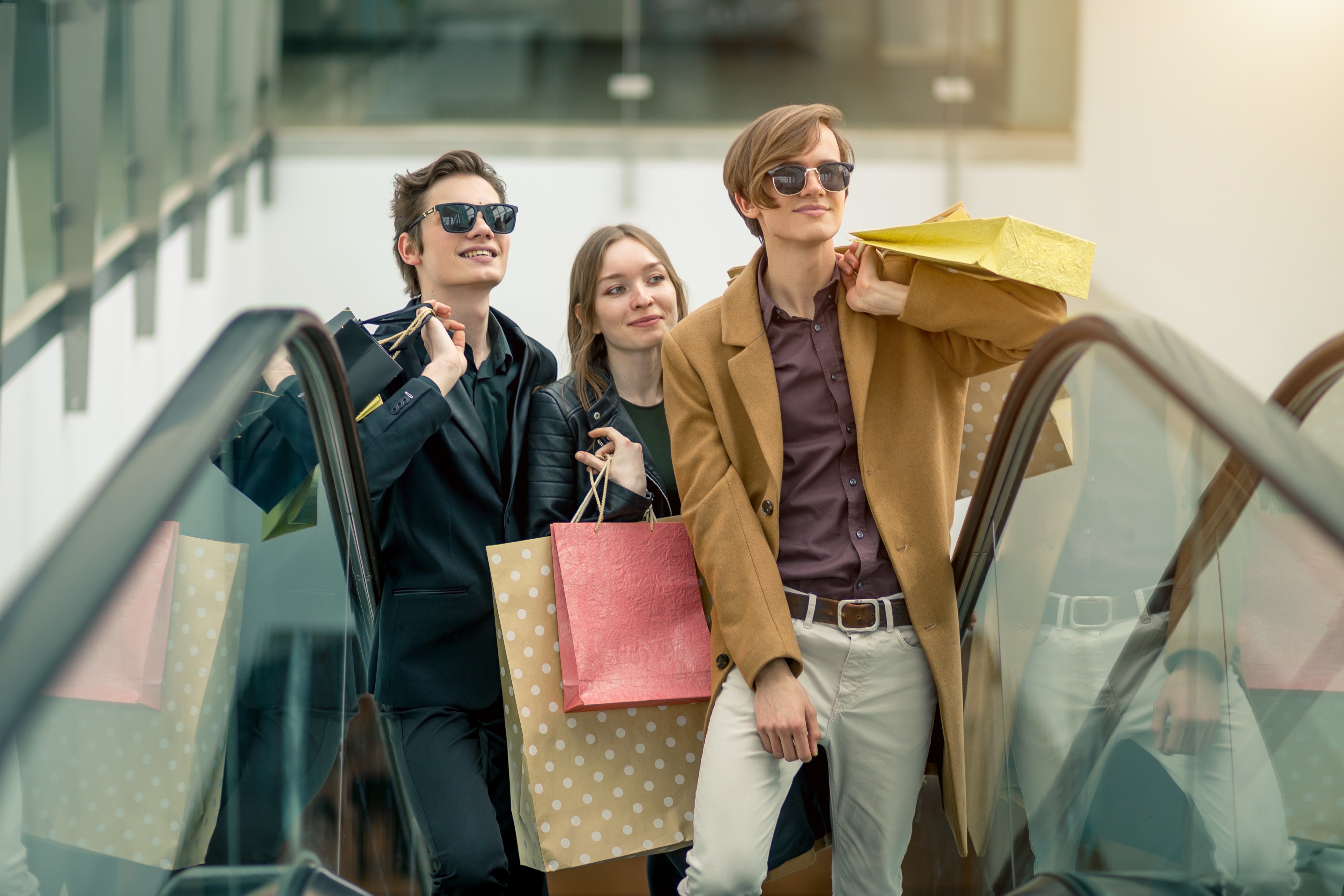 Young people shopping