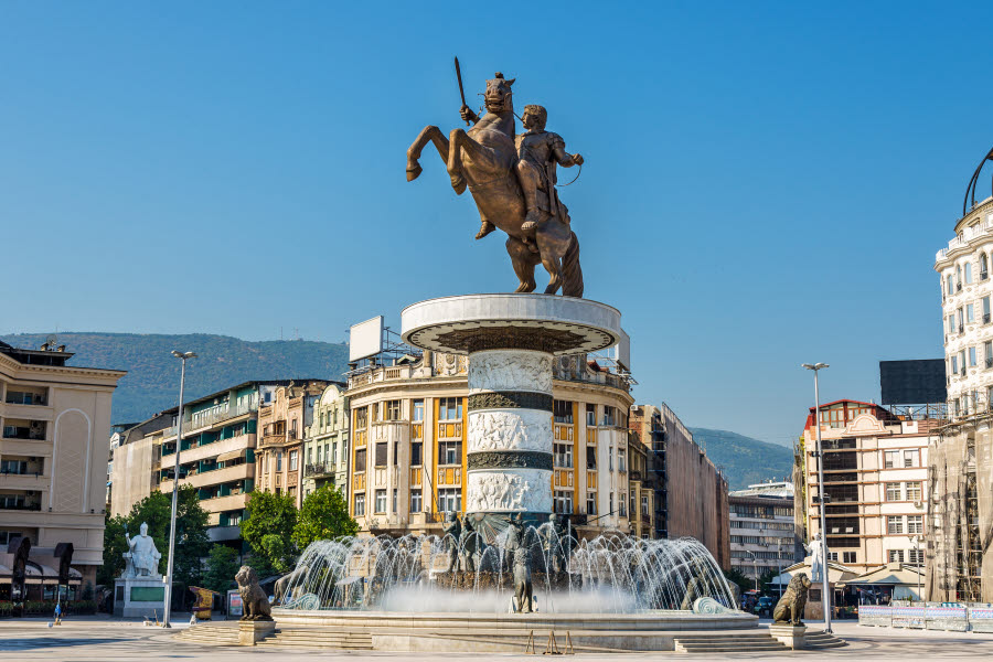 Alexander den store-monument i Skopje, Makedonien Alexander den store-monument i Skopje, Makedonien