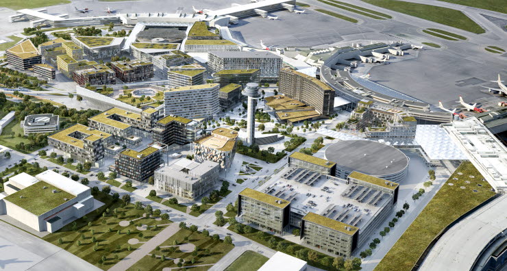 Vy över det framtida Stockholm Arlanda Airport Vy över det framtida Stockholm Arlanda Airport