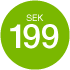 SEK 199 i en grön cirkel SEK 199 i en grön cirkel