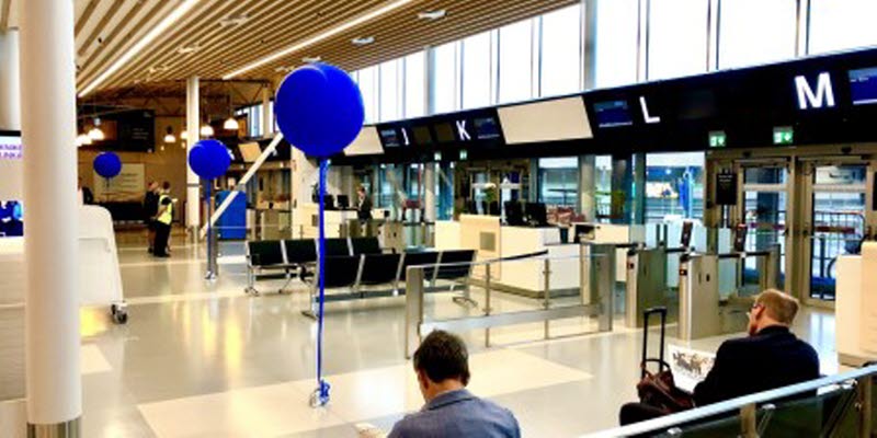Nya delen av avgångshallen på Bromma Stockholm Airport Nya delen av avgångshallen på Bromma Stockholm Airport
