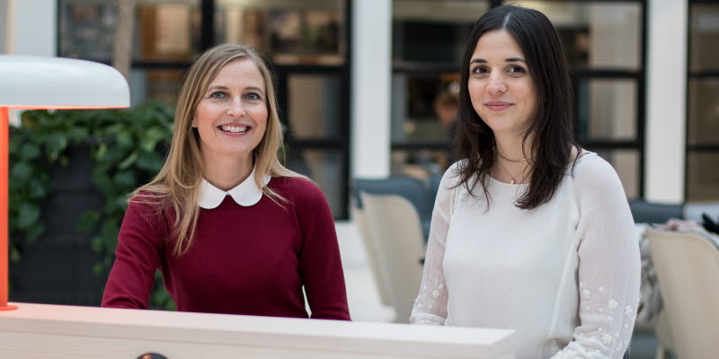 Foto av Anna-Märta Jander och Cristina Varela praktikanter på Swedavia Foto av Anna-Märta Jander och Cristina Varela praktikanter på Swedavia