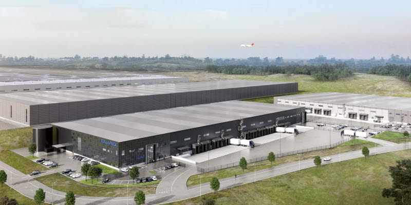 Logistics Park 1, Airport City Gothenburg. Visionsbild: Arkitekterna Krook & Tjäder Logistics Park 1, Airport City Gothenburg. Visionsbild: Arkitekterna Krook & Tjäder