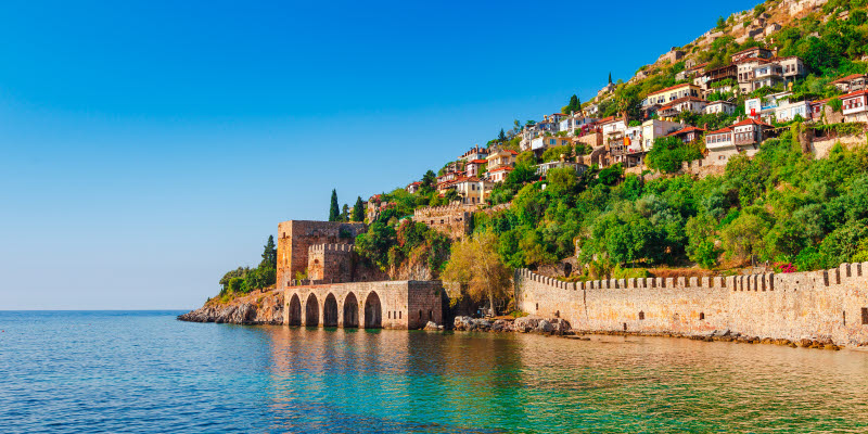 Hus vid havet i Antalya, Turkiet Hus vid havet i Antalya, Turkiet