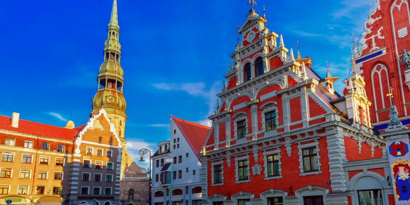 Vy över torg i Riga Vy över torg i Riga