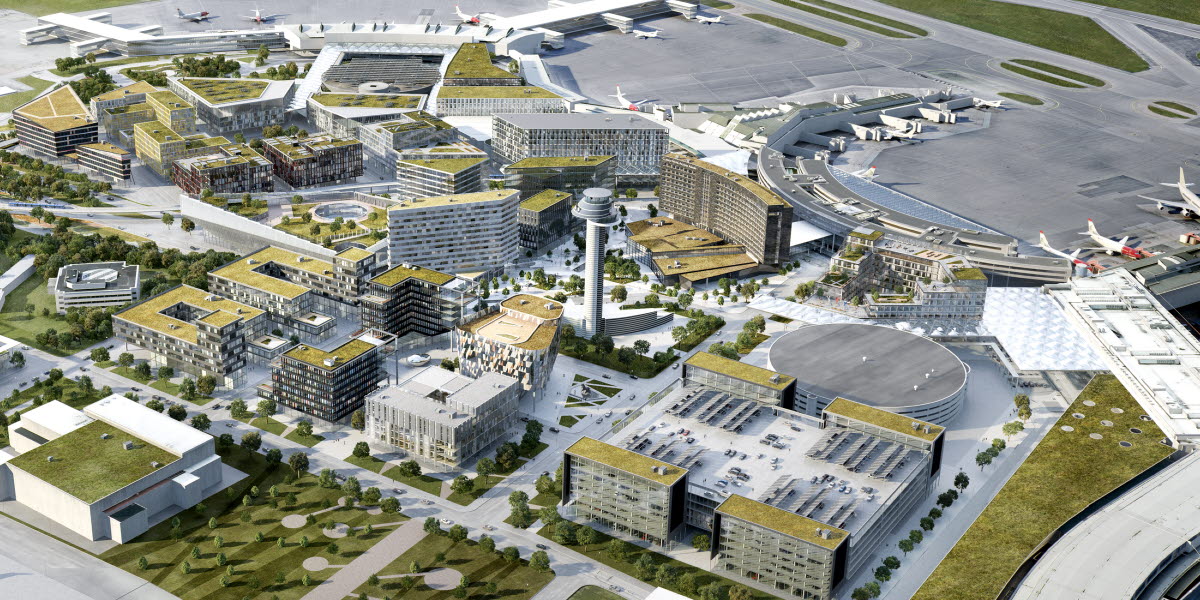 Vy över det framtida Stockholm Arlanda Airport Vy över det framtida Stockholm Arlanda Airport