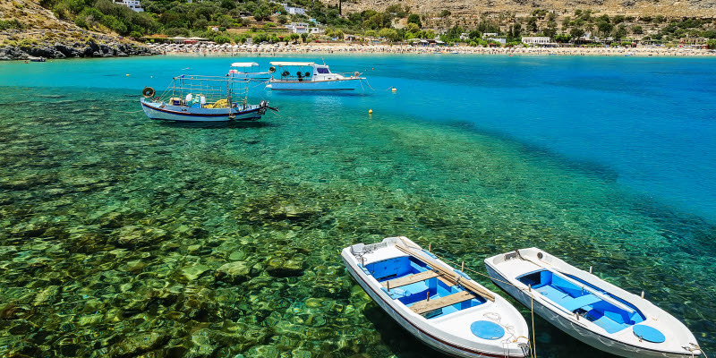 Båtar i vattnet på Rhodos Båtar i vattnet på Rhodos