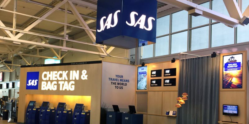 SAS check-in på Malmö Airport SAS check-in på Malmö Airport
