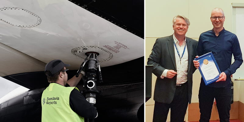 Flygplatsrepresentanter mottar pris i Dubai Flygplatsrepresentanter mottar pris i Dubai